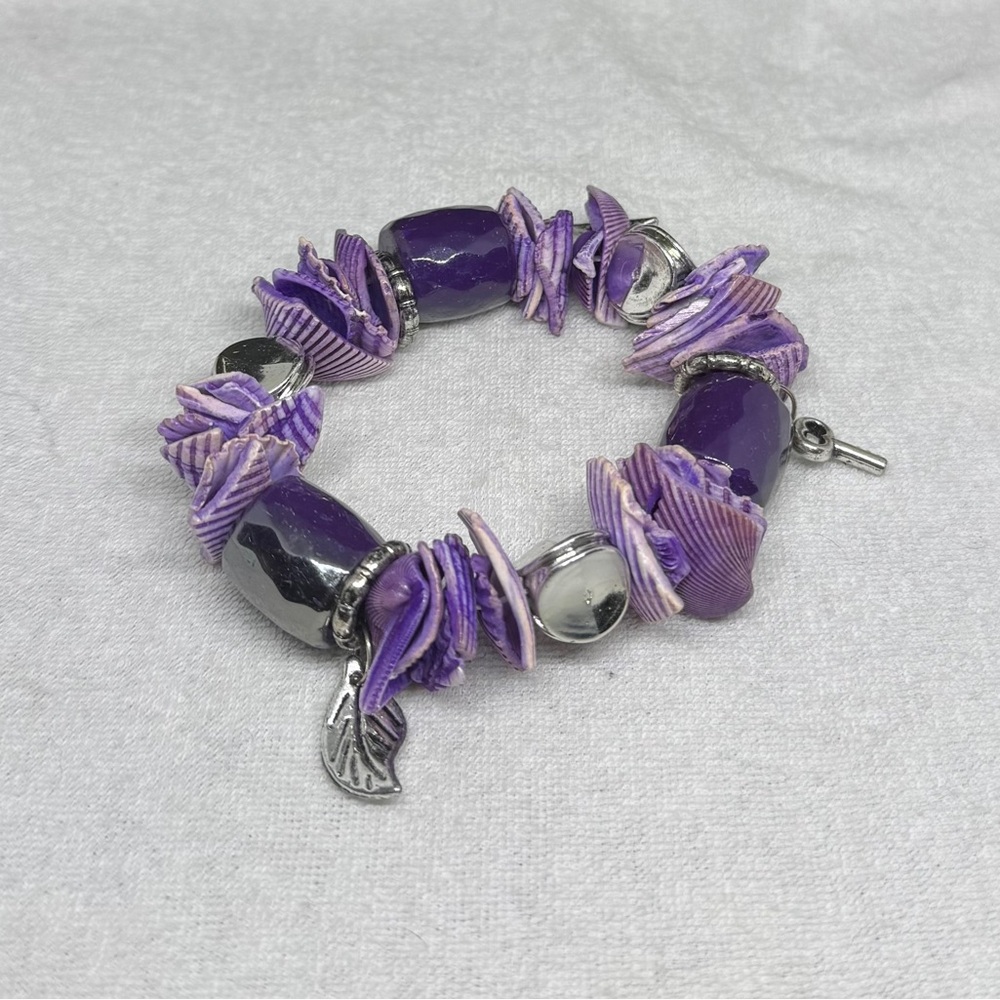 Purple Shell Stretch Bracelet